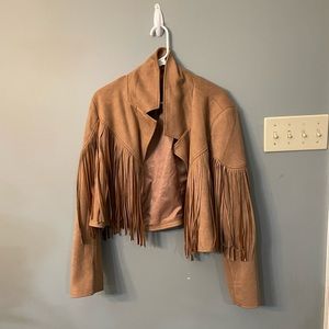 I am selling a brown light weight jacket with fringe from Arula